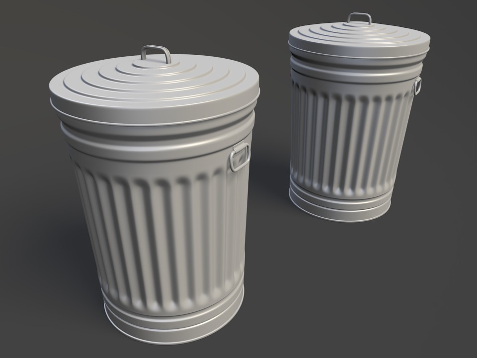Trash Can (Low Poly + LoD) preview image 3